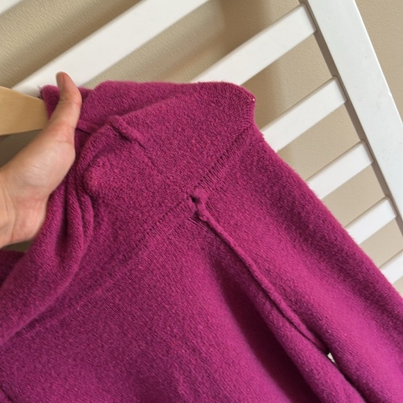 Free People Echo Beach Cowl Neck Wool Blend Sweater In Magenta Size S - Picture 9 of 14